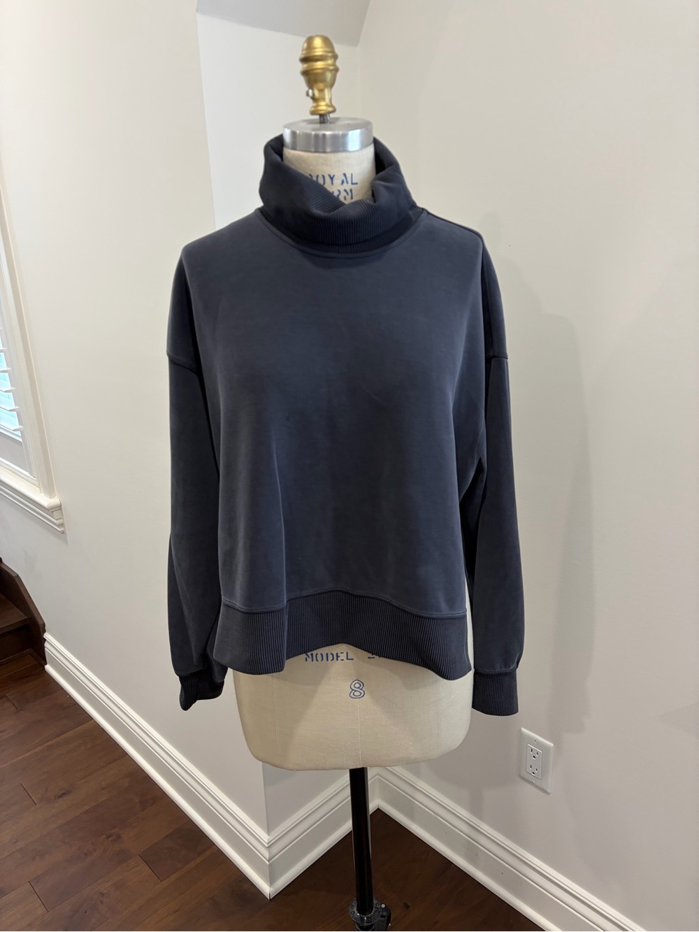 Lululemon Slate Gray/midnight blue Turtleneck Pullover Sweatshirt